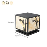 Elegant Bamboo Pattern Square Outdoor Post Table Lamp Image - 18