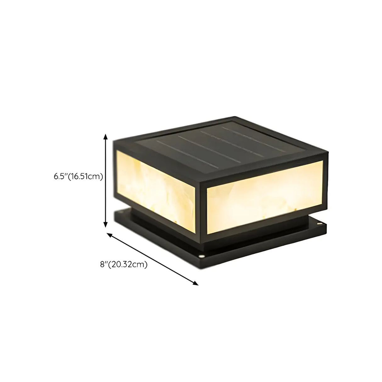 Elegant Bamboo Pattern Square Outdoor Post Table Lamp Image - 20