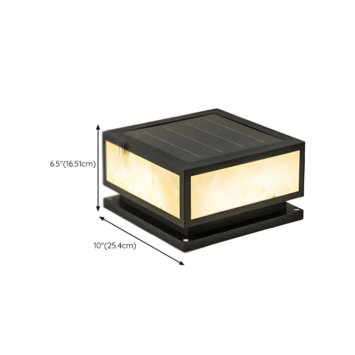 Elegant Bamboo Pattern Square Outdoor Post Table Lamp Image - 21
