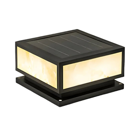 Elegant Bamboo Pattern Square Outdoor Post Table Lamp Image - 2