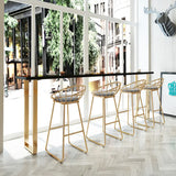 Elegant Black Rectangular Solid Wood Large Dining Bar Table Image - 4