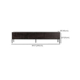 Elegant Black Wood Rectangle Carving Long TV Stand Image - 13