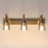 Elegant Brass Geometric 3 Light Bathroom Vanity Image - 4