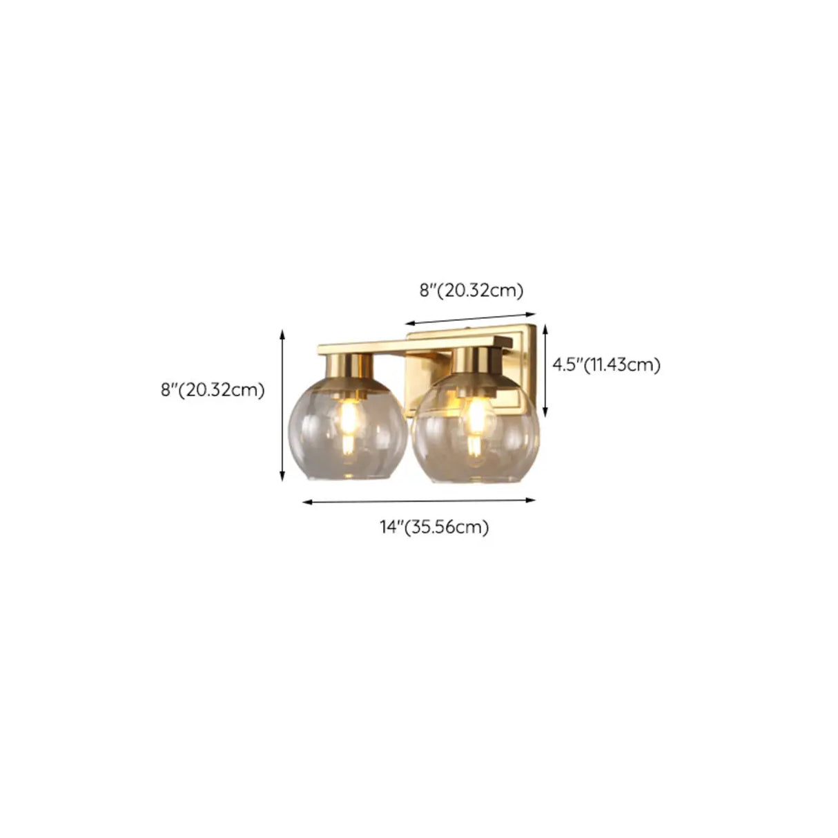 Elegant Brass Globe 4 Light Bathroom Vanity Light  