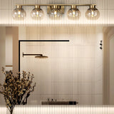 Elegant Brass Globe 4 Light Bathroom Vanity Light  Image - 4