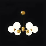 Elegant Brass Globe Large Sputnik Chandelier Living Room Image - 10