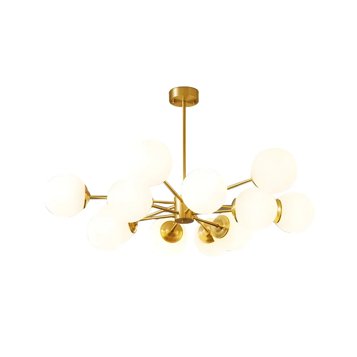 Elegant Brass Globe Large Sputnik Chandelier Living Room Image - 6