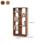 Elegant Brown Open Back Vertical Standard Wood Bookcase #size