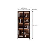 Elegant Brown Tall Glass Wood Bookcase with Cabinets Image - 17
