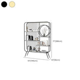 Elegant Chic Rectangle Metal Frame Open-Back Bookshelf Image - 23