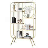 Elegant Chic Rectangle Metal Frame Open-Back Bookshelf Image - 3