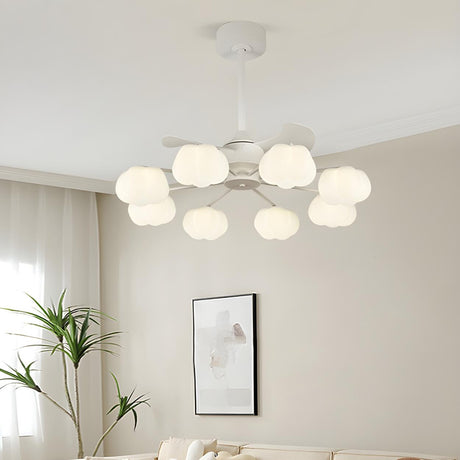 Elegant Cloud Shade Remote Chandelier Fan with Lights Image - 1