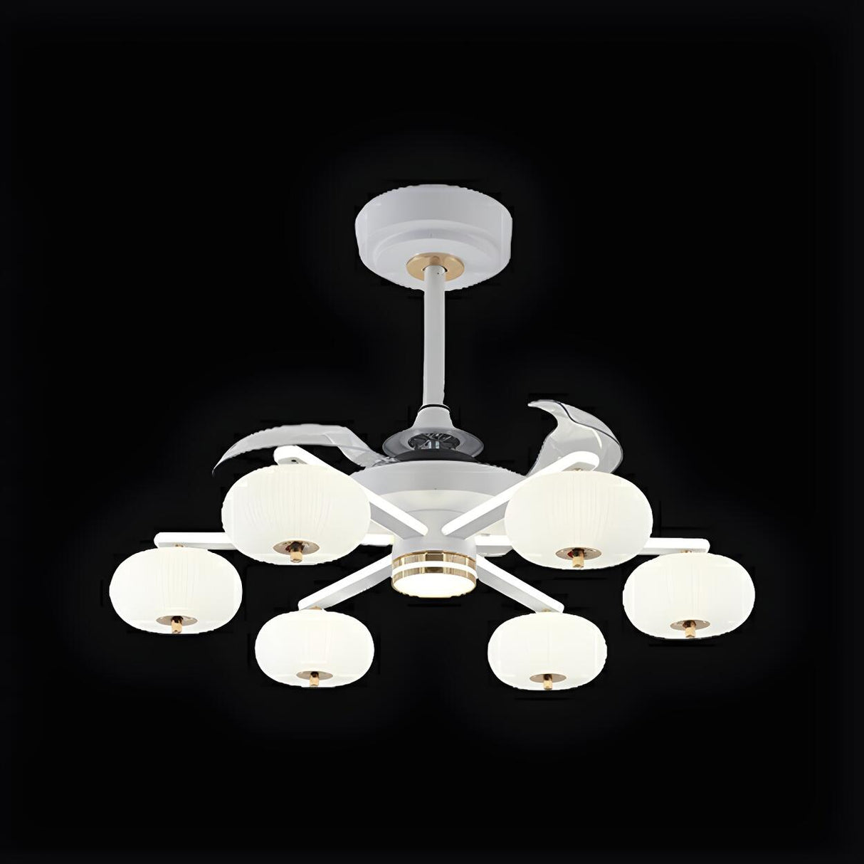 Elegant Cloud Shade Remote Chandelier Fan with Lights Image - 11