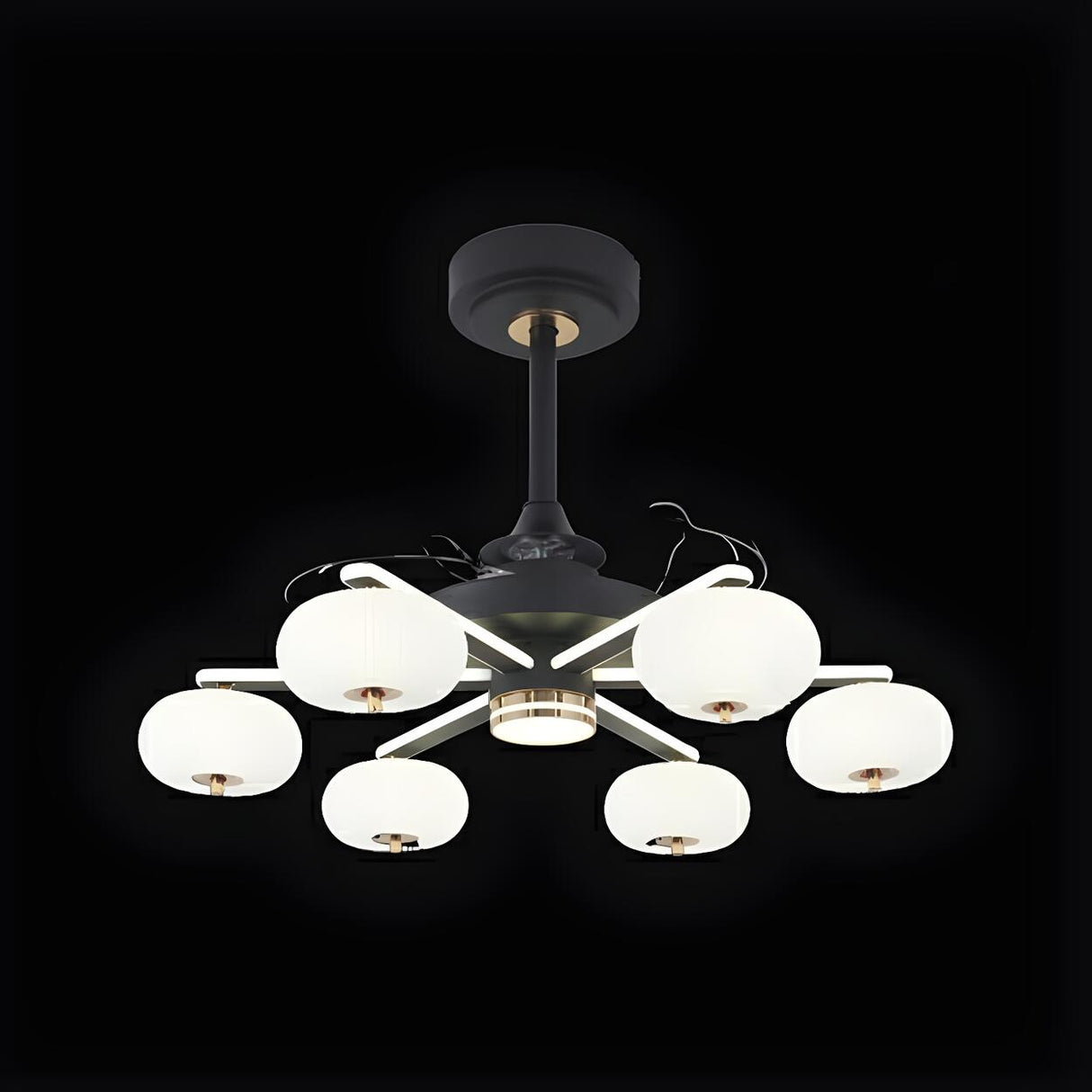 Elegant Cloud Shade Remote Chandelier Fan with Lights Image - 13