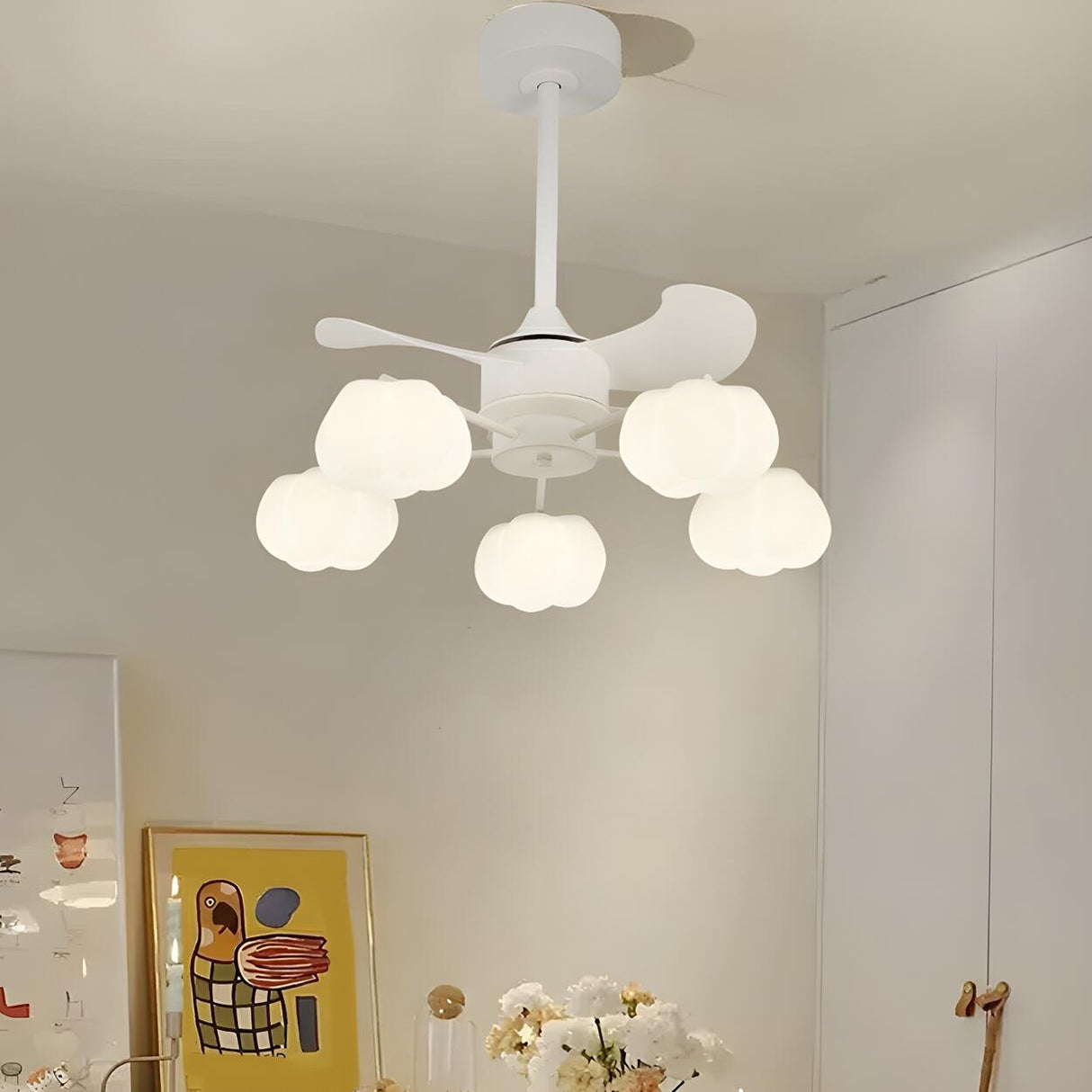 Elegant Cloud Shade Remote Chandelier Fan with Lights Image - 17