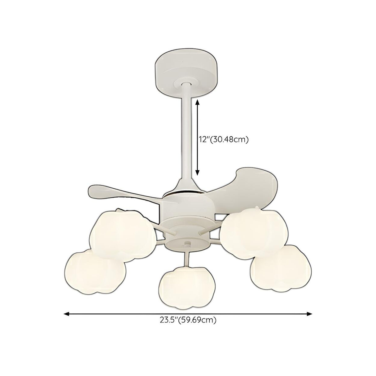 Elegant Cloud Shade Remote Chandelier Fan with Lights 