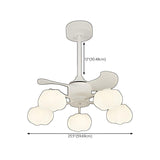 Elegant Cloud Shade Remote Chandelier Fan with Lights #size