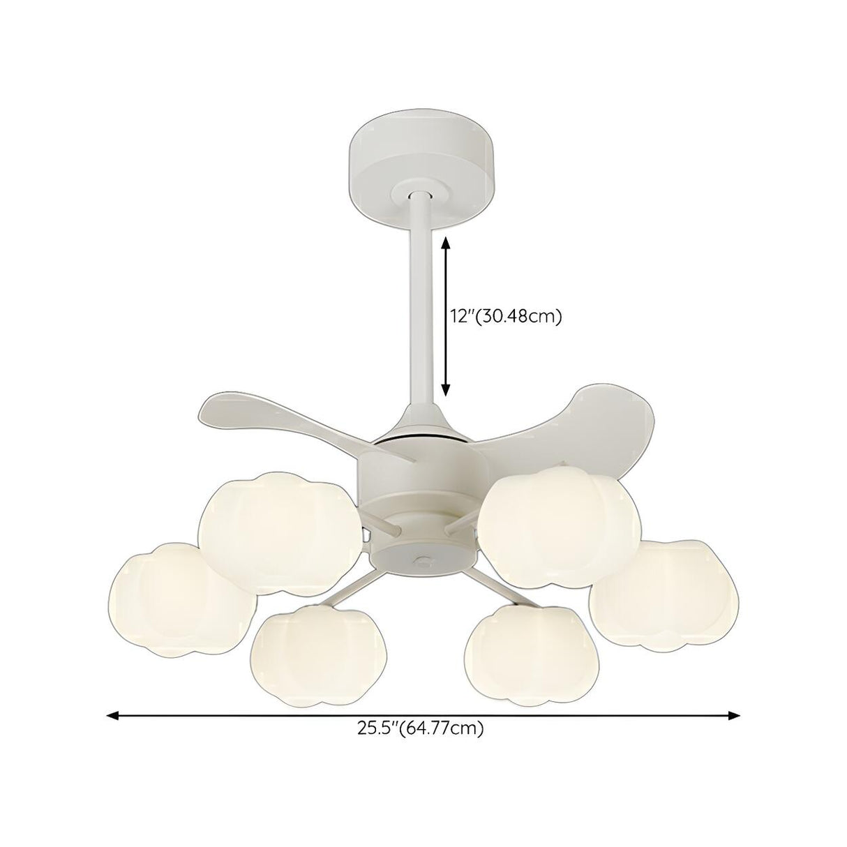 Elegant Cloud Shade Remote Chandelier Fan with Lights Image - 22