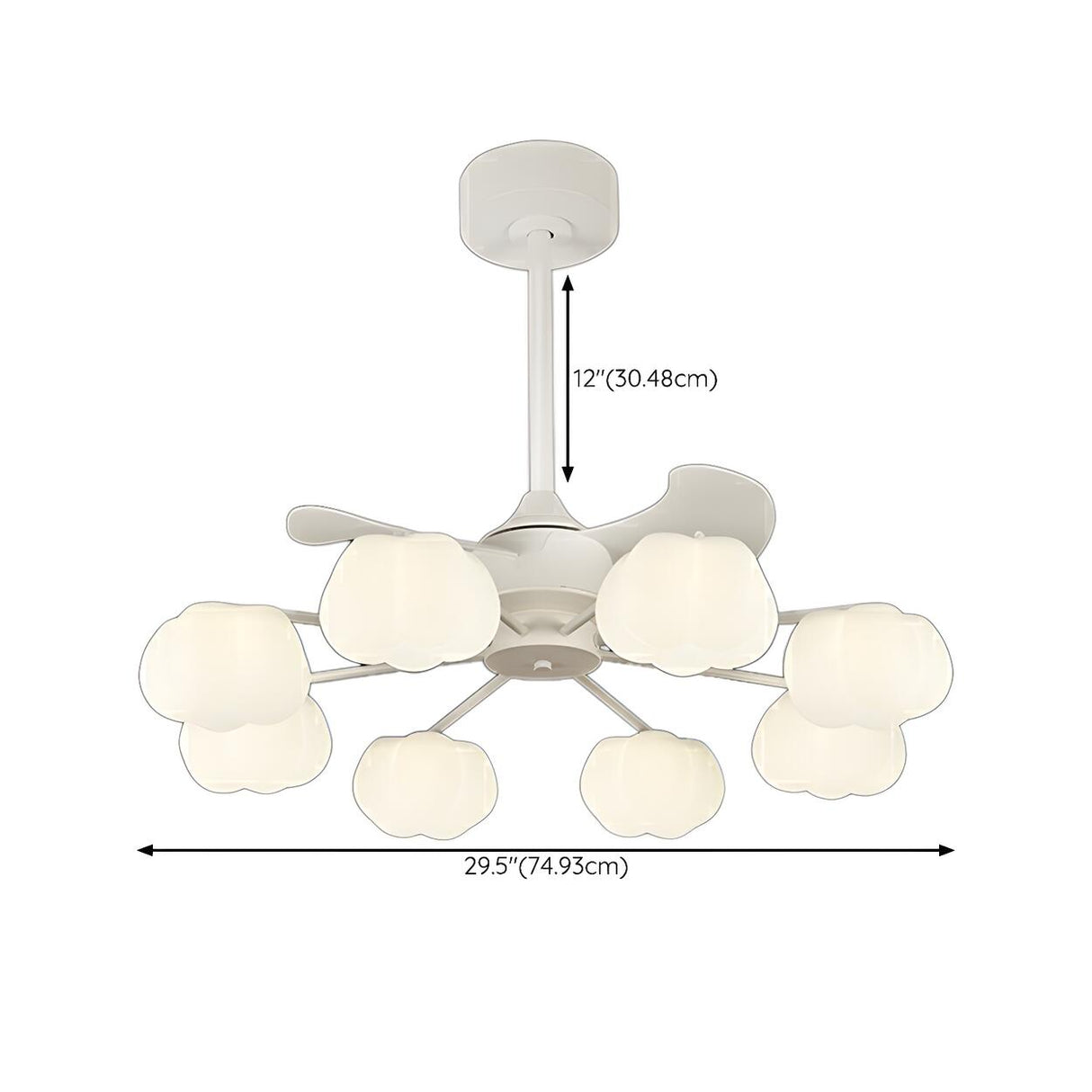 Elegant Cloud Shade Remote Chandelier Fan with Lights Image - 23