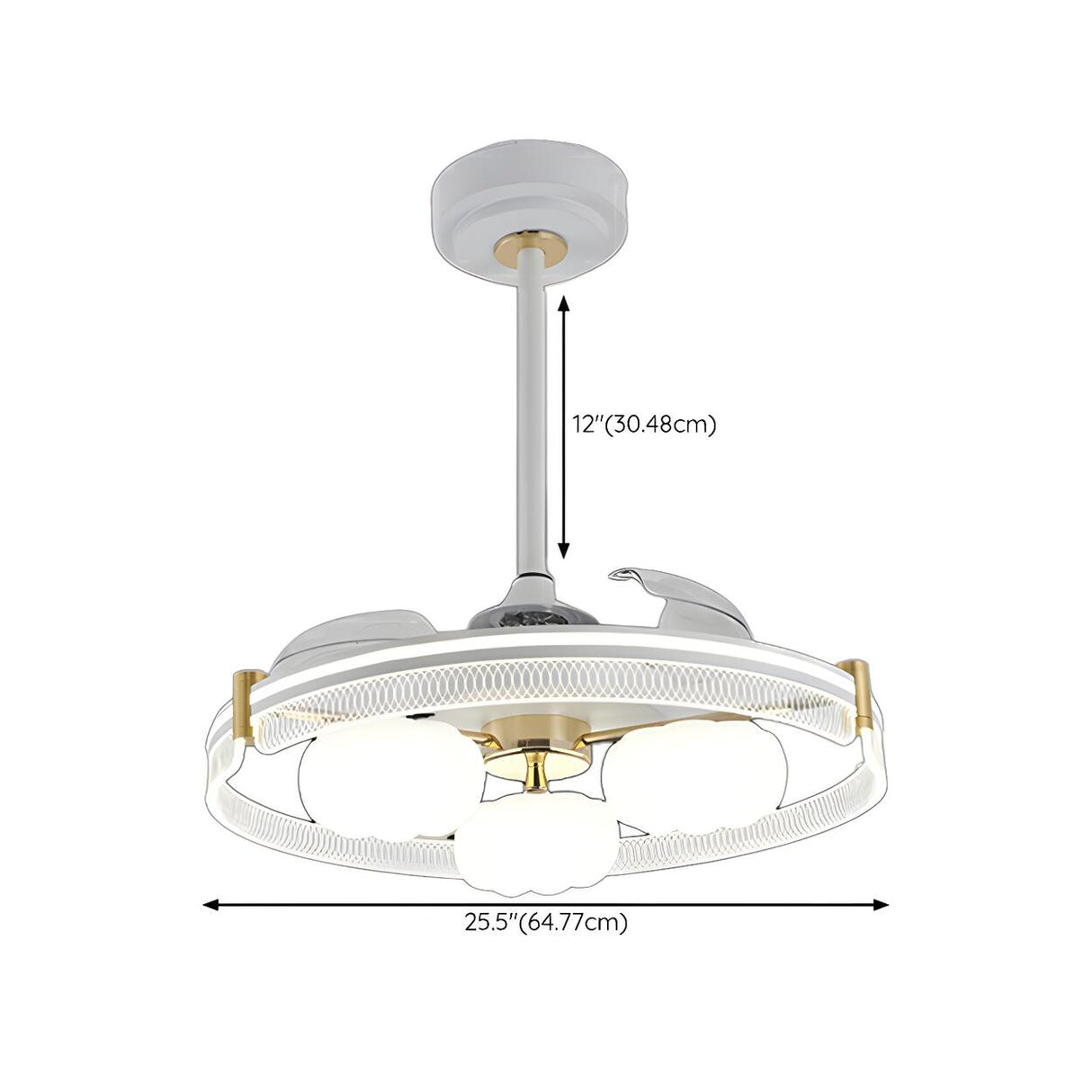 Elegant Cloud Shade Remote Chandelier Fan with Lights Image - 24