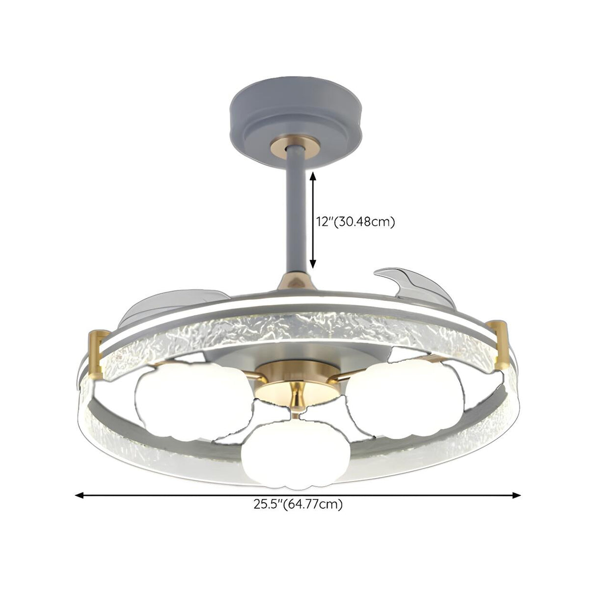 Elegant Cloud Shade Remote Chandelier Fan with Lights Image - 25