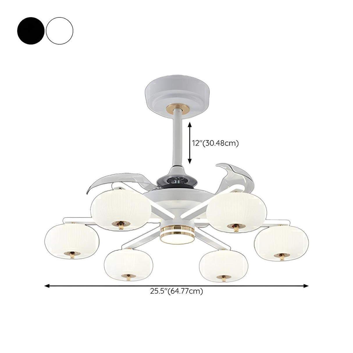 Elegant Cloud Shade Remote Chandelier Fan with Lights Image - 26