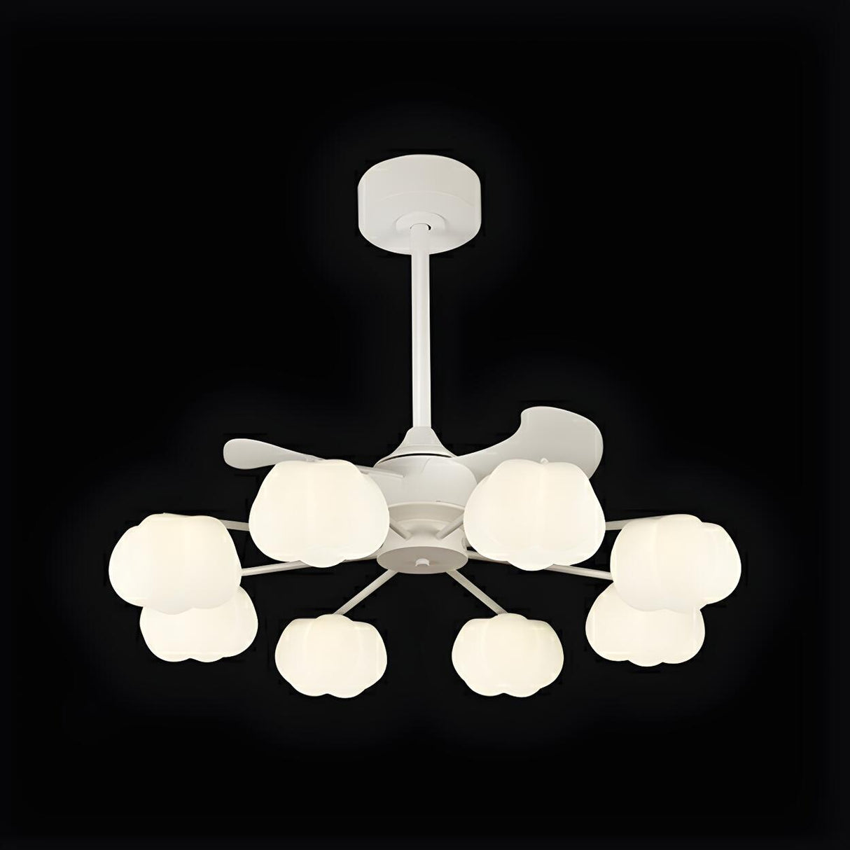 Elegant Cloud Shade Remote Chandelier Fan with Lights Image - 5