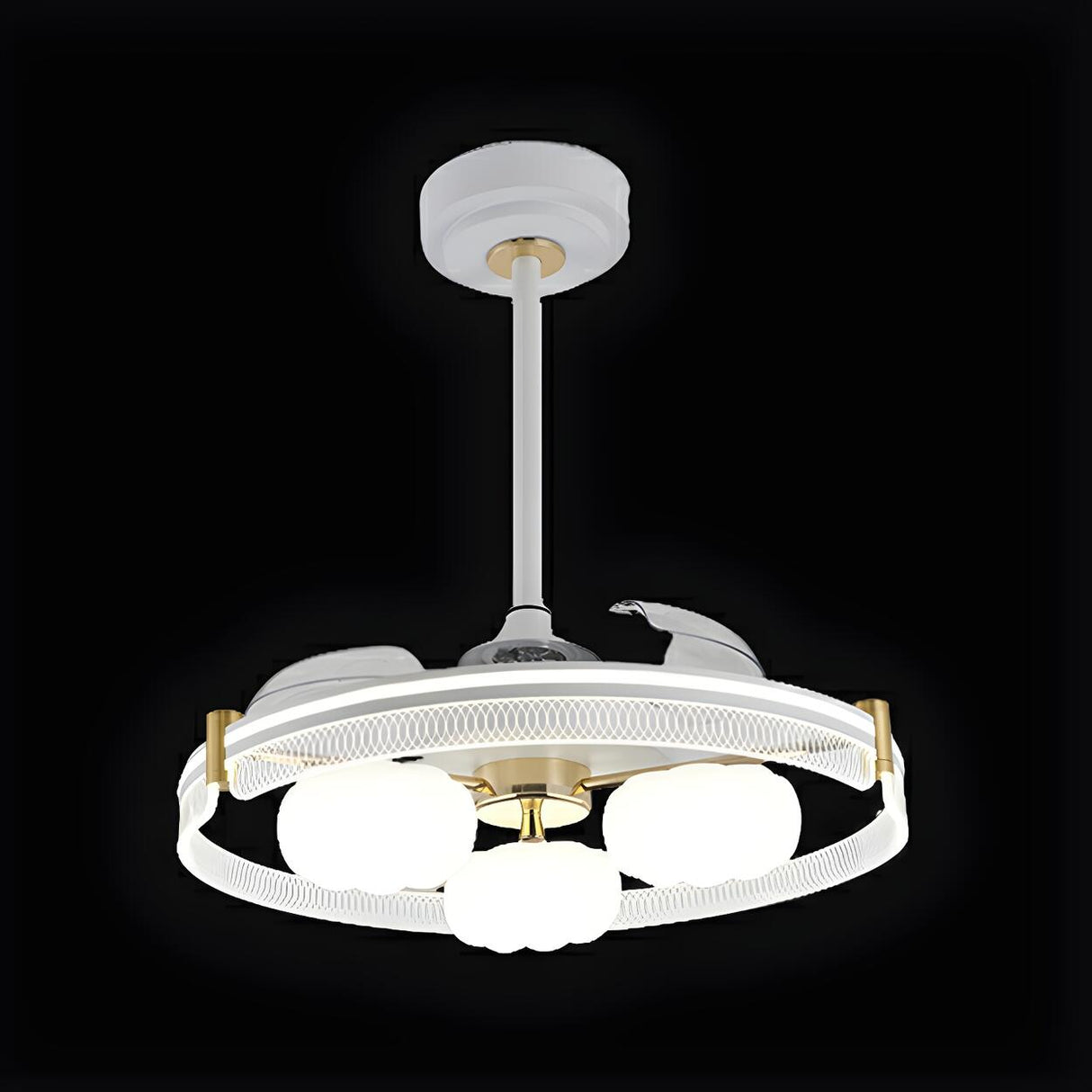 Elegant Cloud Shade Remote Chandelier Fan with Lights Image - 8