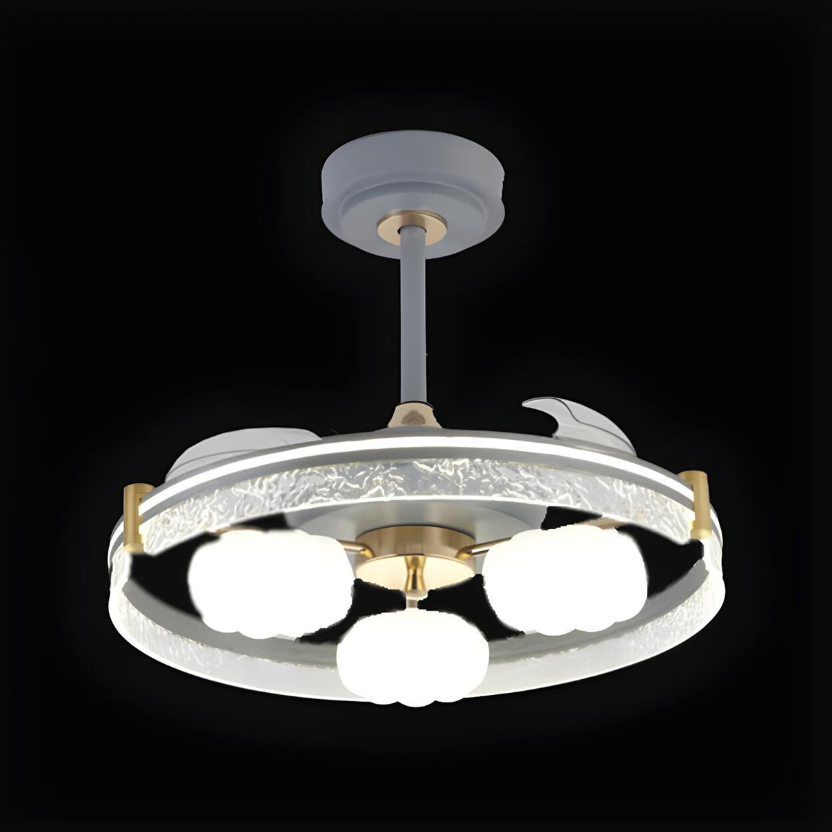 Elegant Cloud Shade Remote Chandelier Fan with Lights Image - 9
