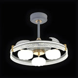 Elegant Cloud Shade Remote Chandelier Fan with Lights Image - 9