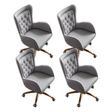 Elegant Cream Gold Adjustable Ergonomic Leather Office Chair Image - 6
