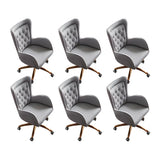 Elegant Cream Gold Adjustable Ergonomic Leather Office Chair Image - 8