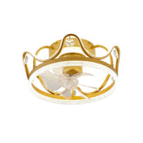 Elegant Crown Geometric Ceiling Fan with LED Light Image - 5