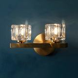 Elegant Crystal Glass Gold LED Vanity Light Fixture Image - 11