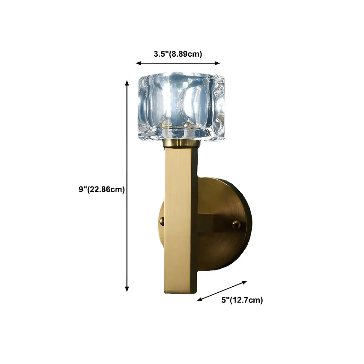 Elegant Crystal Glass Gold LED Vanity Light Fixture 