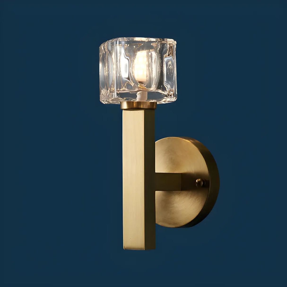 Elegant Crystal Glass Gold LED Vanity Light Fixture Image - 2
