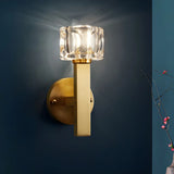 Elegant Crystal Glass Gold LED Vanity Light Fixture Image - 5