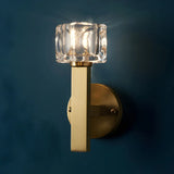 Elegant Crystal Glass Gold LED Vanity Light Fixture Image - 9