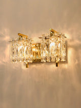 Elegant Crystal Wall Sconce Light with Gold Finish, 2-Light Image - 11
