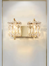 Elegant Crystal Wall Sconce Light with Gold Finish, 2-Light Image - 12