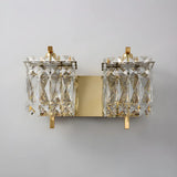 Elegant Crystal Wall Sconce Light with Gold Finish, 2-Light Image - 8