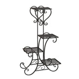 Elegant Curved Metal Base Floor Plant Stands Black Image - 6