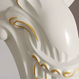 Elegant Curved Wood Cream Free Form Narrow Console Table Image - 7