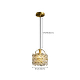 Elegant Cylinder Flower Clear Glass Pendant Light #size