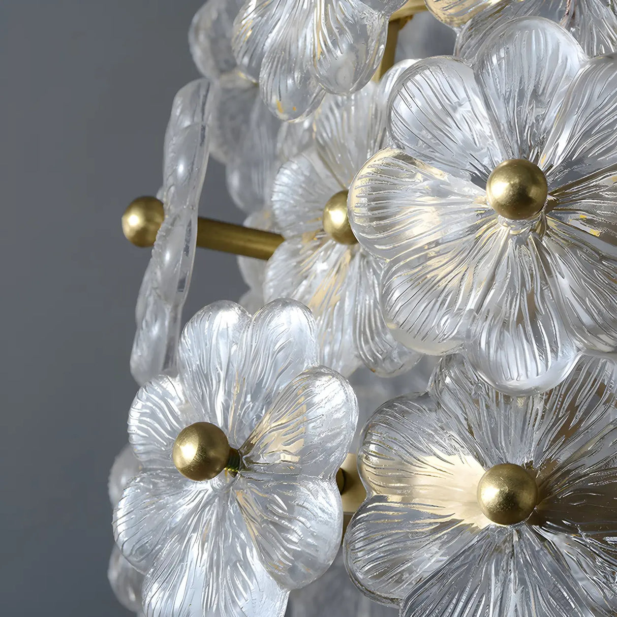 Elegant Cylinder Flower Clear Glass Pendant Light Image - 8