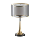 Elegant Double Layer Fabric Cylinder Shade Table Lamp Image - 5