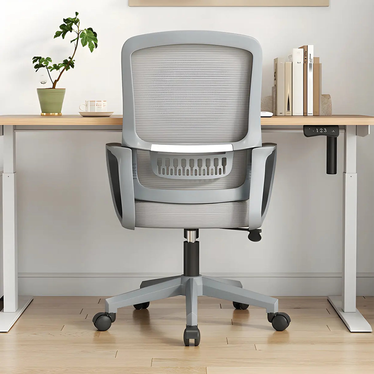 Elegant Ergonomic Mesh Office Chair with Wheels Image - 1