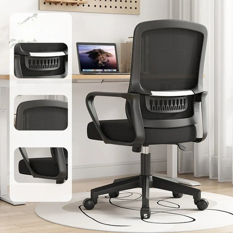 Elegant Ergonomic Mesh Office Chair with Wheels Image - 2