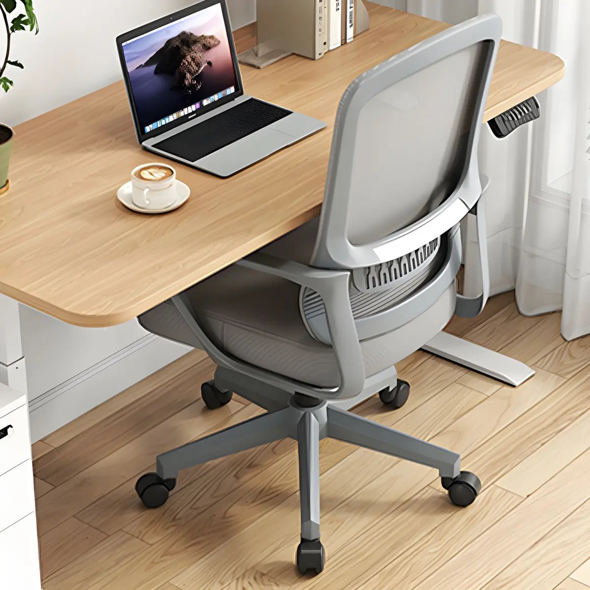 Elegant Ergonomic Mesh Office Chair with Wheels Image - 4