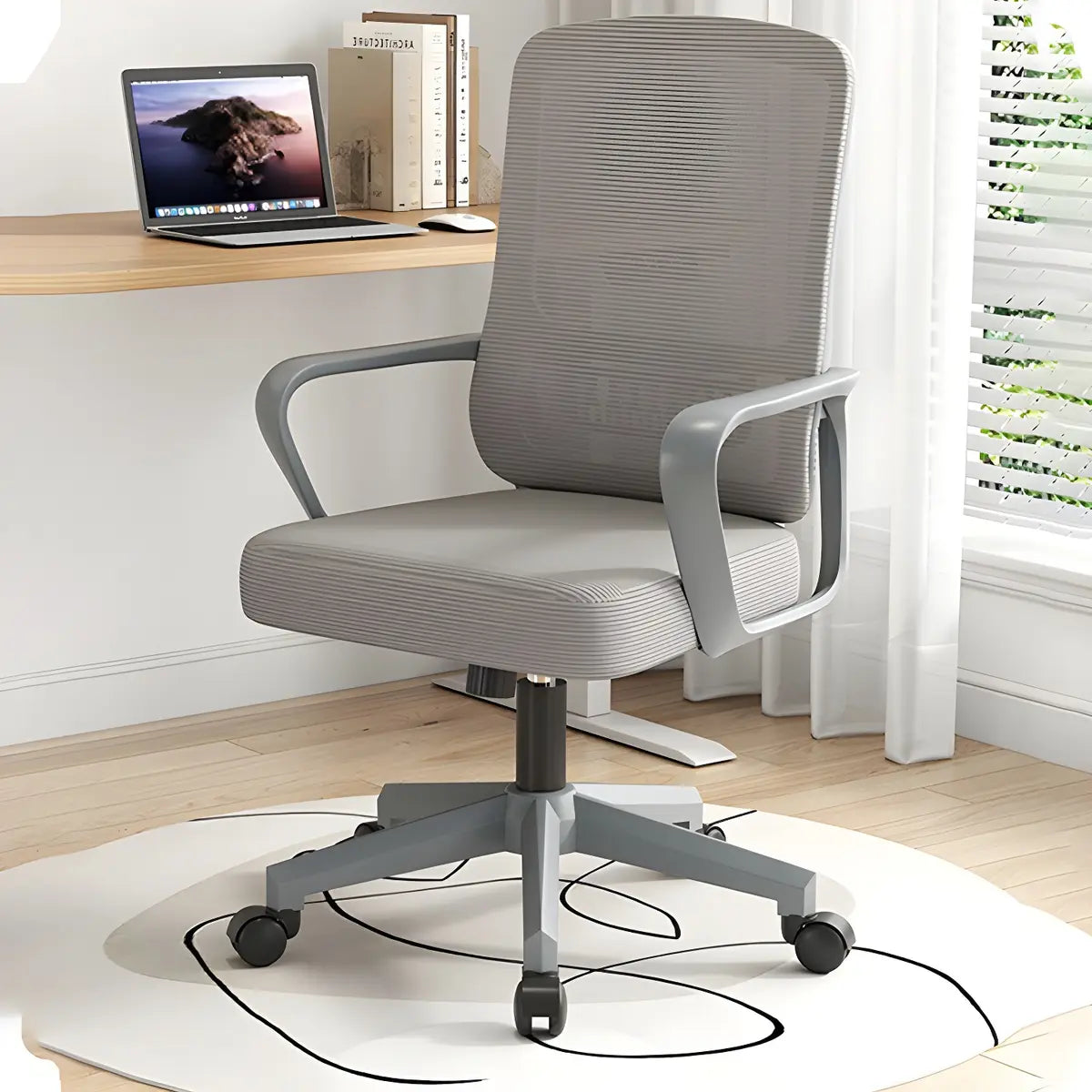 Elegant Ergonomic Mesh Office Chair with Wheels Image - 8